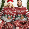 Cat Dad & Cat Mom - Personalized Custom Unisex Ugly Christmas Sweatshirt, Wool Sweatshirt, All-Over-Print Sweatshirt - Gift For Cat Lovers, Pet Lovers, Christmas Gift