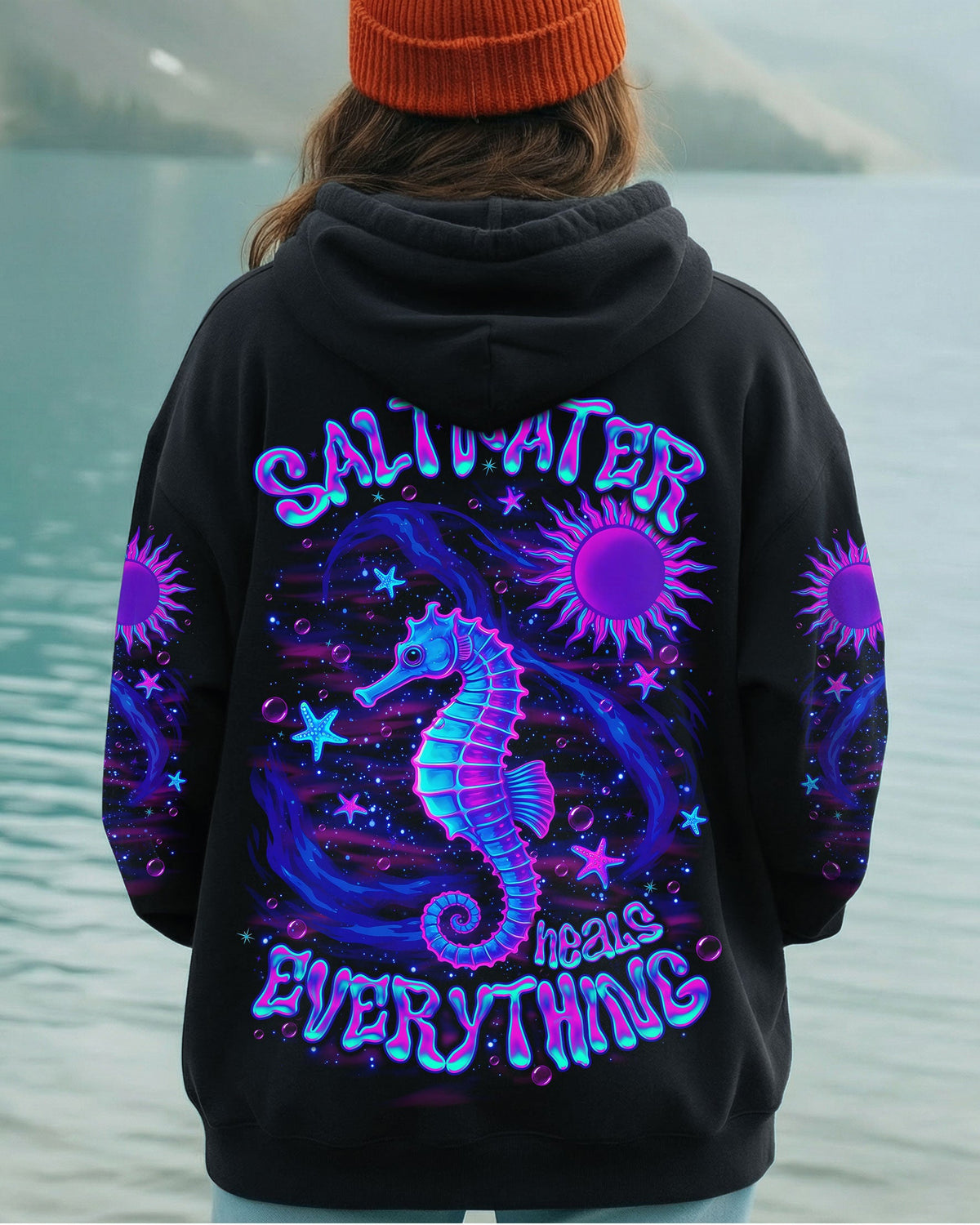 BLISSCORNERS SALTWATER HEALS EVERYTHING SEA HORSE ALL OVER PRINT