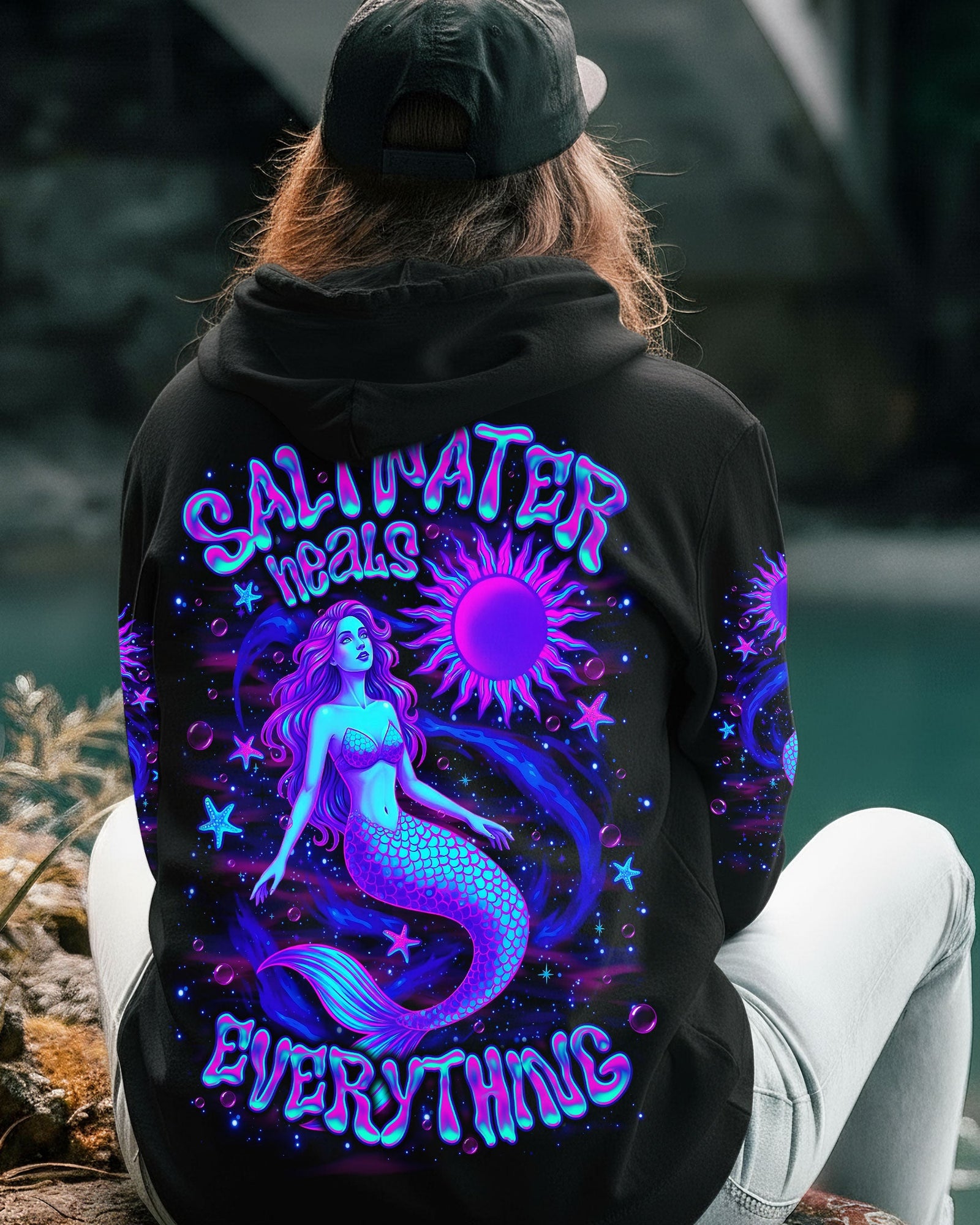BLISSCORNERS SALTWATER HEALS EVERYTHING MERMAID ALL OVER PRINT