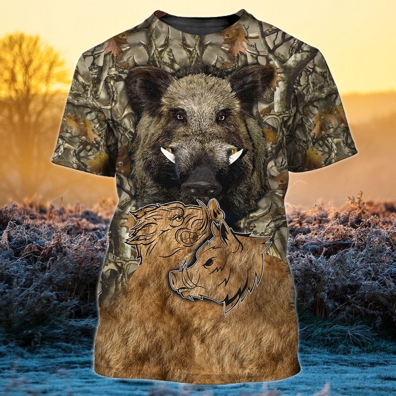 Blisscorners Wild Boar Hunting All Over Printed 3D Shirts