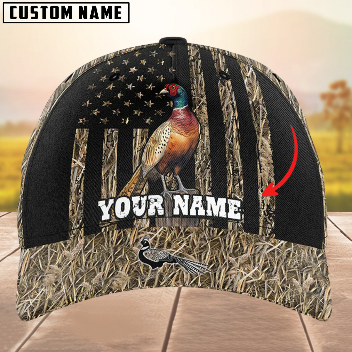 Blisscorners Deer Hunting Camouflage Pattern Personalized Name 3D Cap