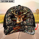 Blisscorners Premium Florapunk S21 Deer Hunting Trucker Camouflage Pattern Multicolor Personalized Name 3D Cap