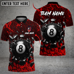 Blisscorners Billiards 8-Ball Crack Wall Personalized Name, Team Name Unisex Shirt