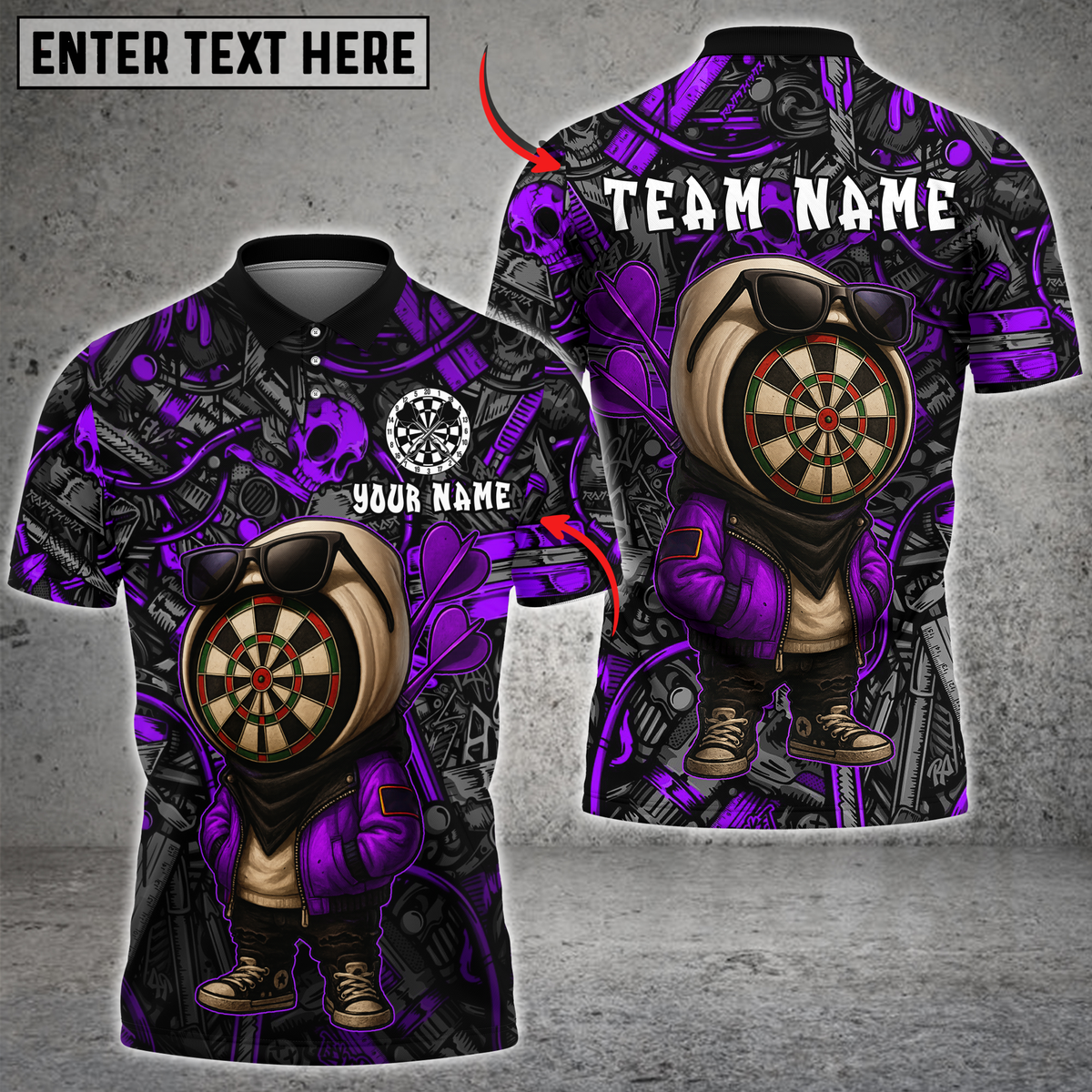 Blisscorners Darts Cool Dartboard Character Jacket Multicolor Customized Name, Team Name 3D Shirts