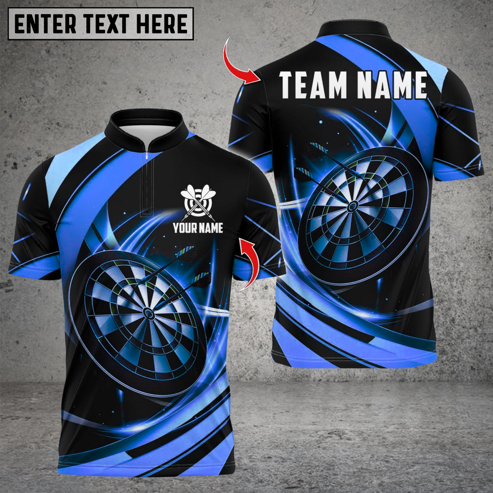 Blisscorners Darts Gold Black Abstract Style Multicolor Customized Name, Team Name 3D Shirts