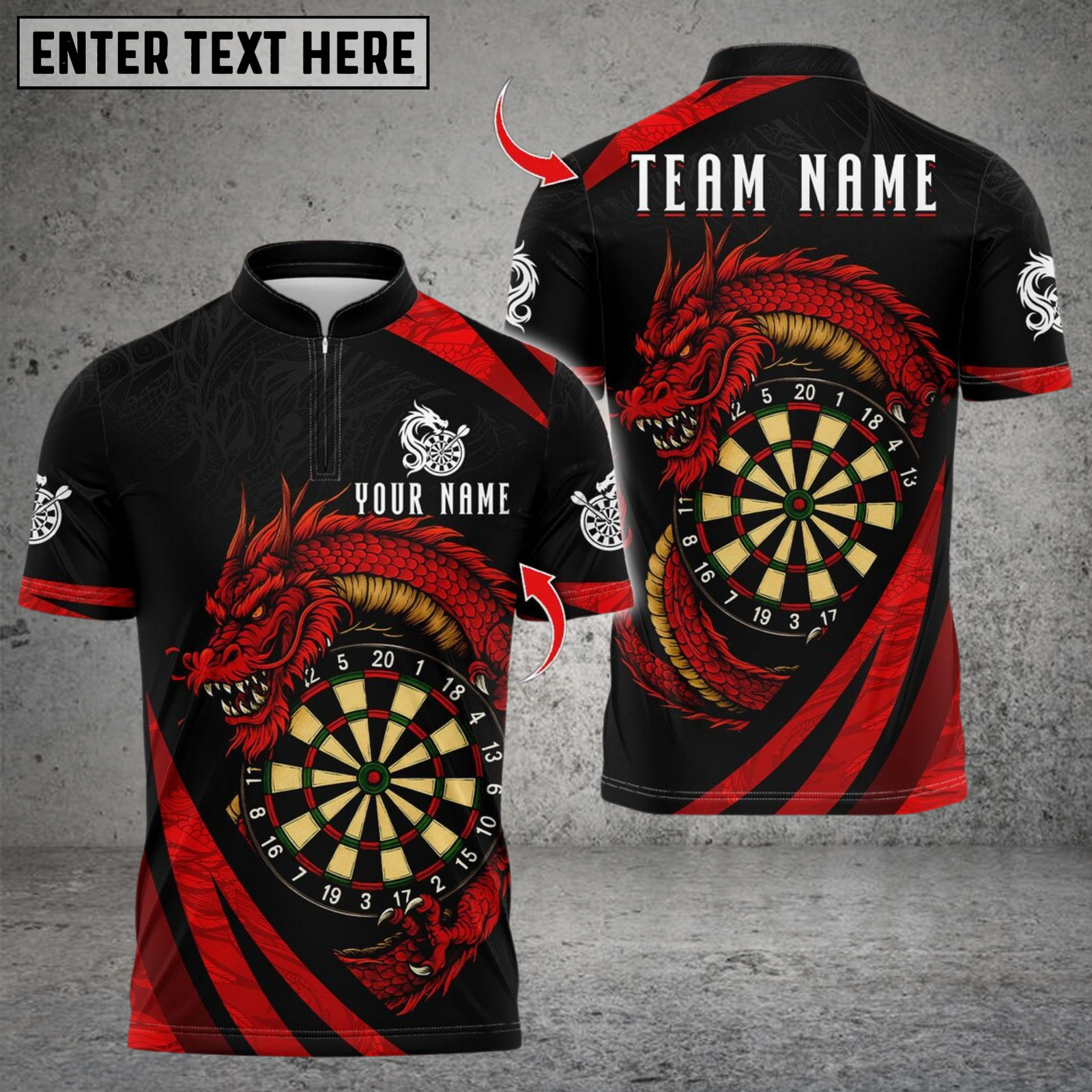 Blisscorners Darts Asian Dragon Dartboard Multicolor Customized Name, Team Name 3D Shirts