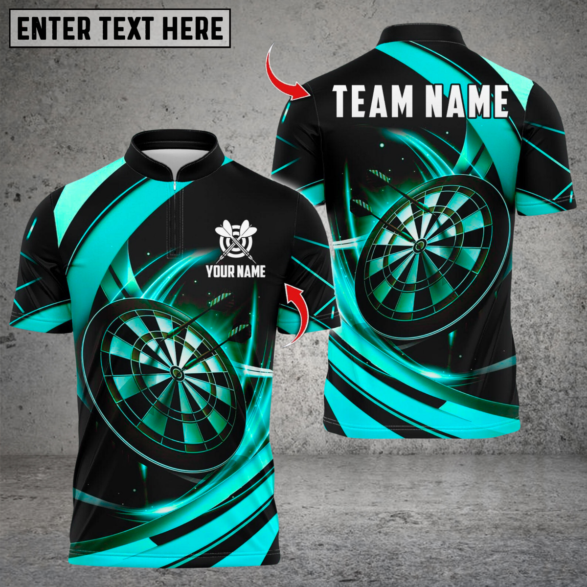 Blisscorners Darts Gold Black Abstract Style Multicolor Customized Name, Team Name 3D Shirts
