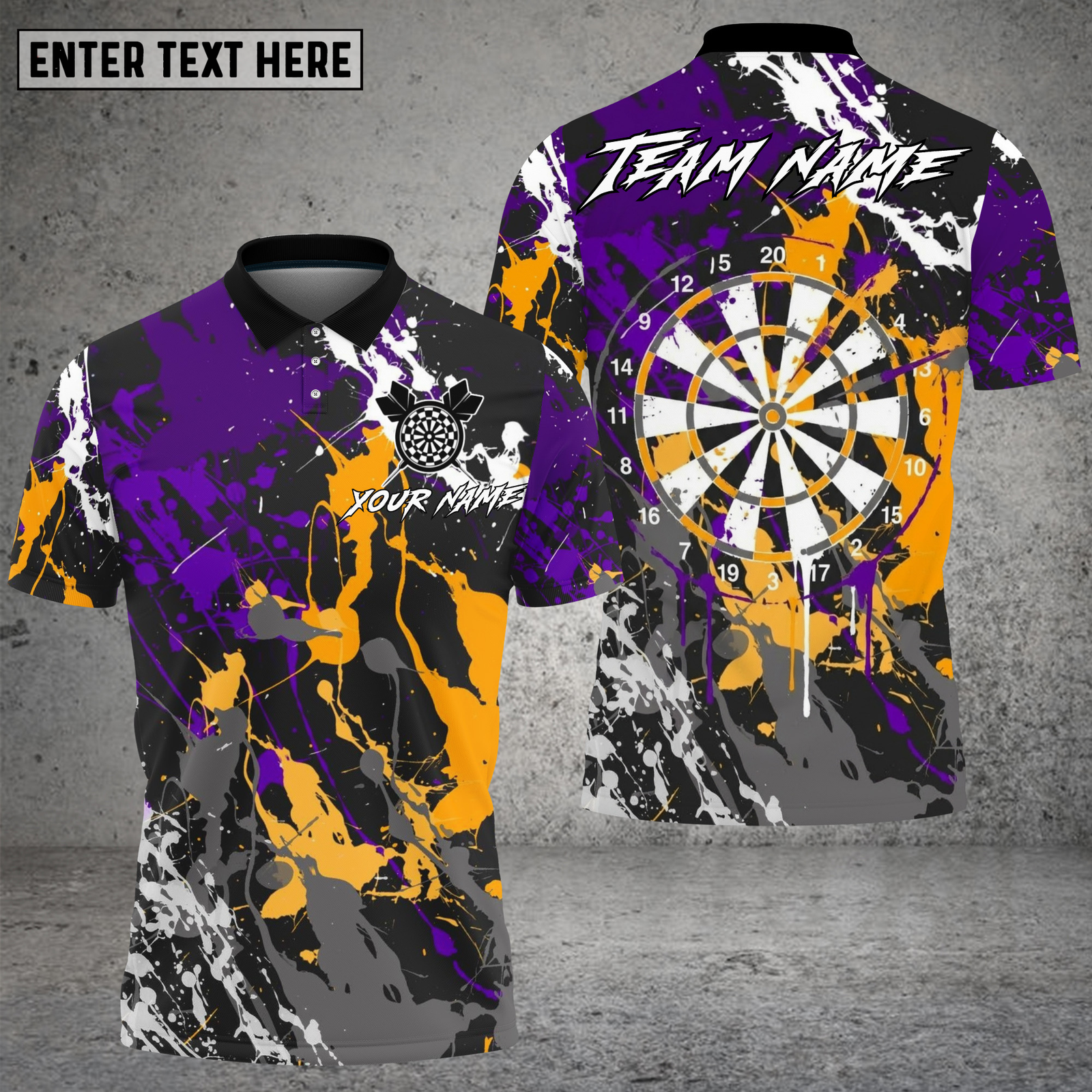 Blisscorners Dart Shirt  Paint Splash Style Multioptions Personalized Name, Team Name Unisex 3D Shirt (4 Colors)