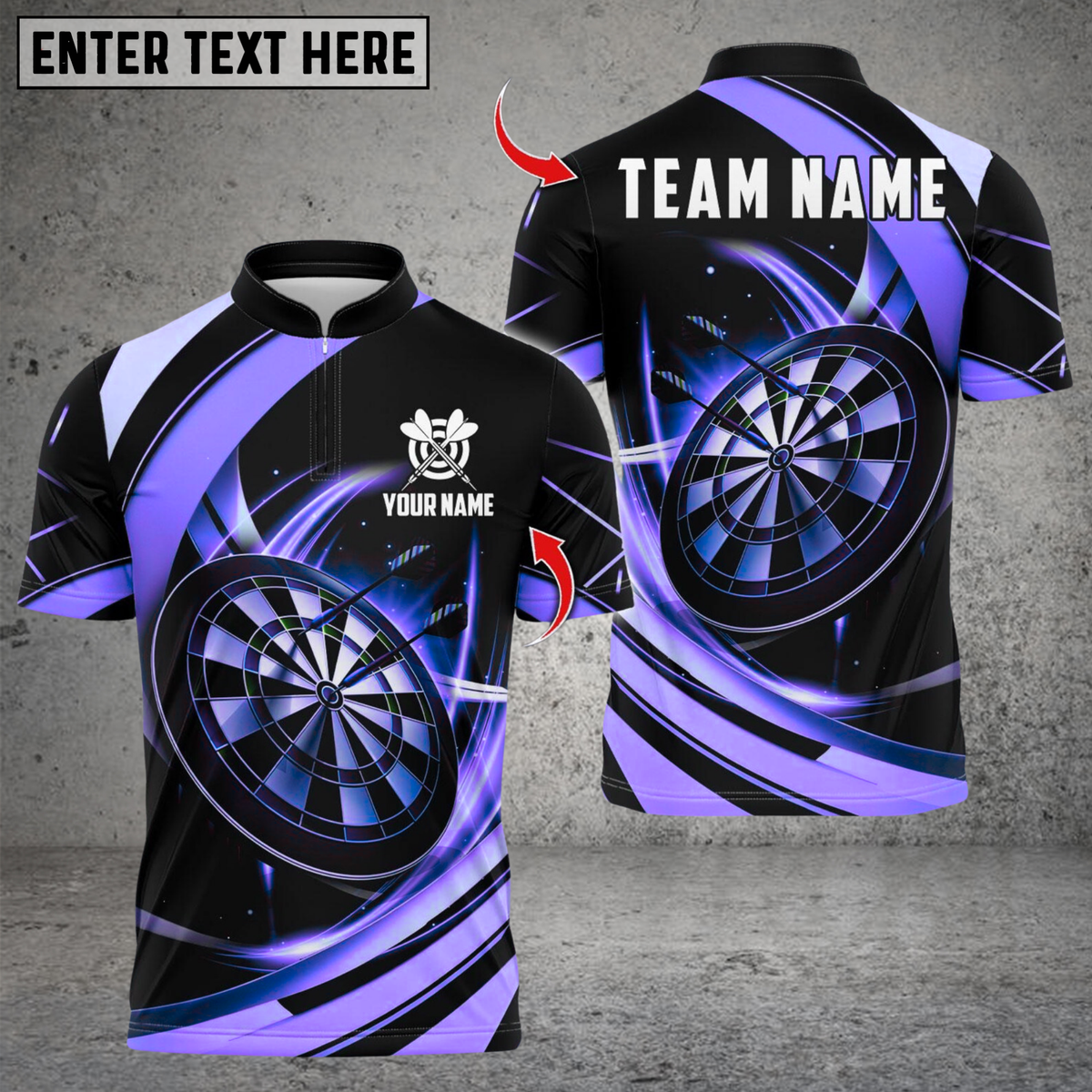Blisscorners Darts Gold Black Abstract Style Multicolor Customized Name, Team Name 3D Shirts