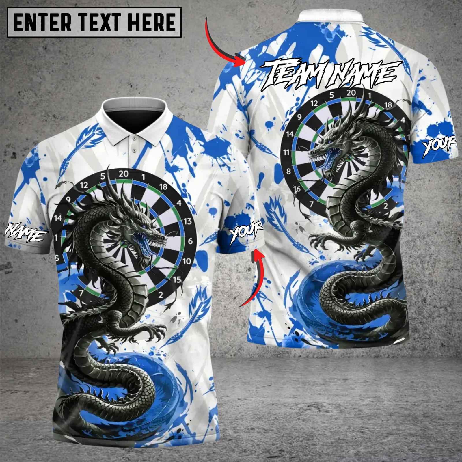 Blisscorners Darts Storm Dragon Dartboard Multicolor Customized Name Team Name 3D Shirts