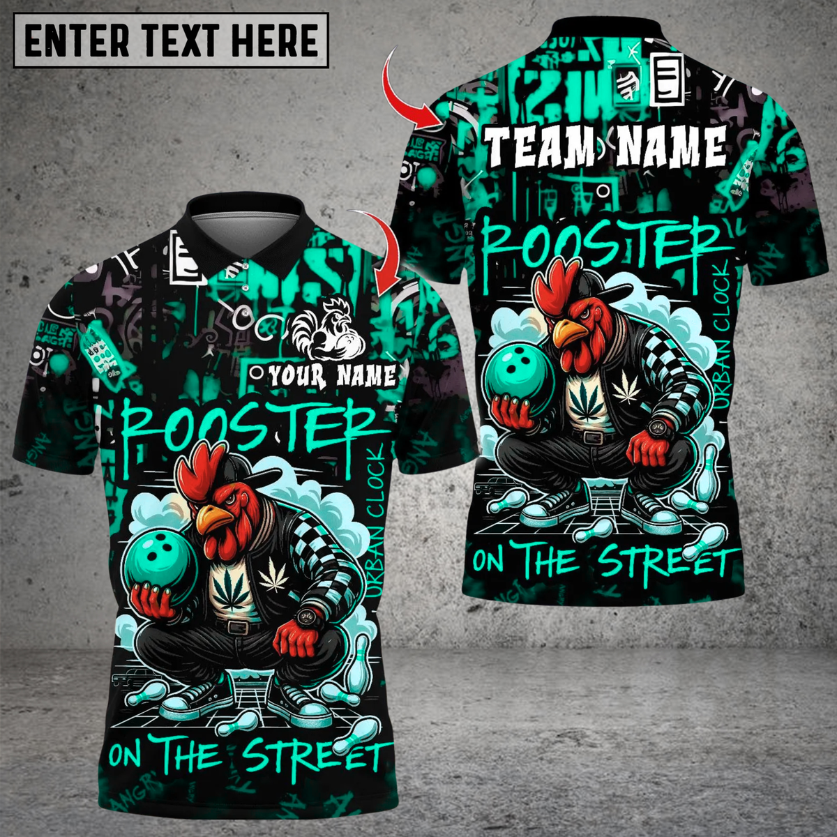 Blisscorners Bowling Urban Streetwear Chicken Multicolor Customized Name, Team Name 3D Shirts