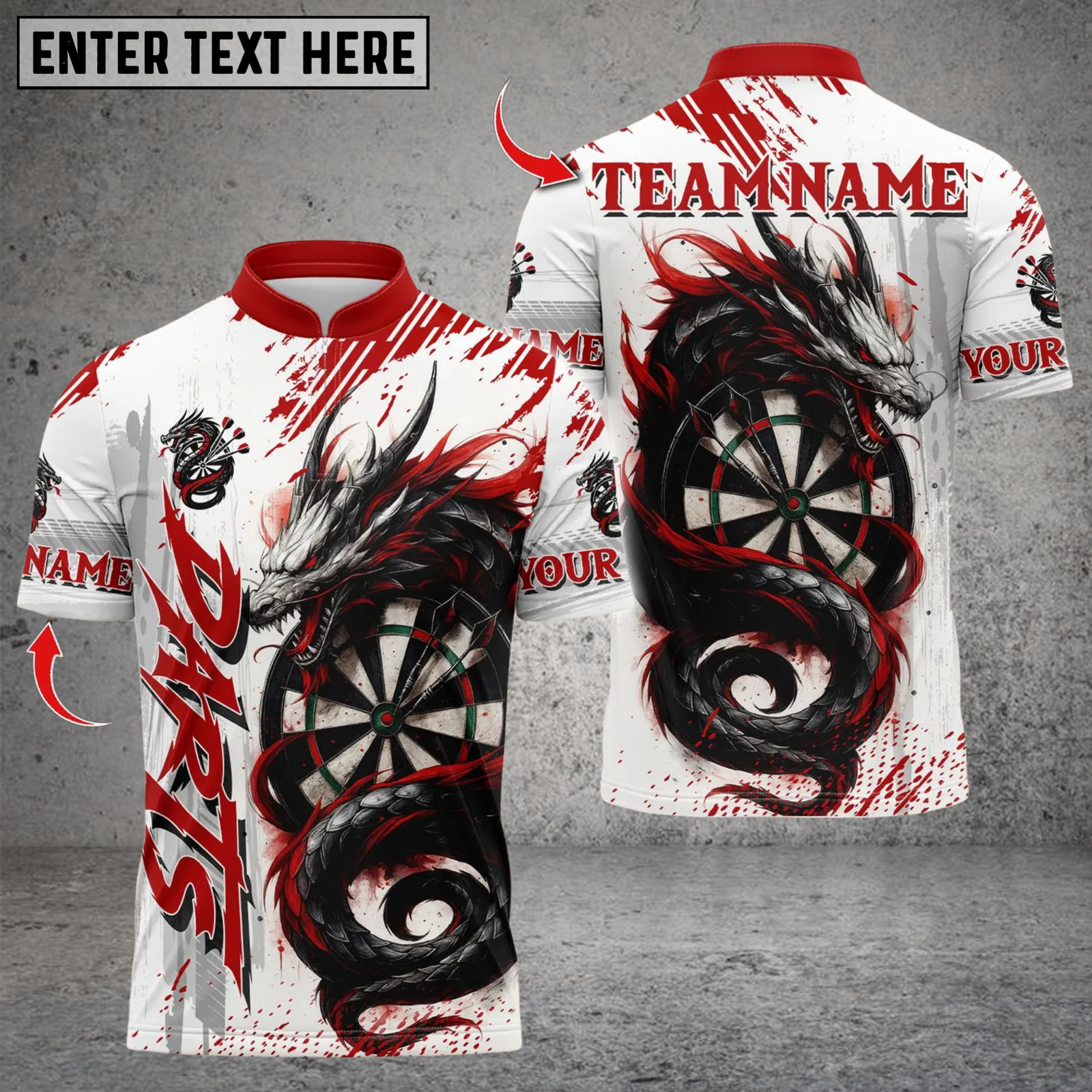 Blisscorners Dragon With Darts Design Multicolor Customized Name, Team Name 3D Shirts
