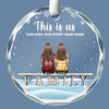 Christmas Becomes A Masterpiece When Painted With Family Moments - Family Personalized Custom Circle Glass Ornament - Christmas Gift For Family Members