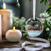 Christmas Becomes A Masterpiece When Painted With Family Moments - Family Personalized Custom Circle Glass Ornament - Christmas Gift For Family Members