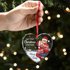 A Beautiful Sight, We're Happy Tonight- Couple Personalized Custom Heart Glass Ornament - Christmas Gift For Husband Wife, Anniversary, First Christmas