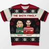 Christmas Means Reconnecting With Family - Family Personalized Custom All Over Print Adult Short Sleeve Sweater - Christmas Gift For Family Members