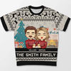 Christmas Is Best Spent With Those We Love - Family Personalized Custom All Over Print Adult Short Sleeve Sweater - Christmas Gift For Family Members