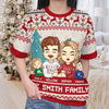 Christmas Is Best Spent With Those We Love - Family Personalized Custom All Over Print Adult Short Sleeve Sweater - Christmas Gift For Family Members