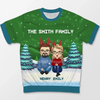 As Long As We Love, There Will Always Be Christmas - Family Personalized Custom All Over Print Adult Short Sleeve Sweater - Christmas Gift For Family Members