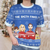 Christmas Adds To The Warmth Of Family Love - Family Personalized Custom All Over Print Adult Short Sleeve Sweater - Christmas Gift For Family Members