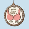 A Good Friend Is Like A Good Bra - Bestie Personalized Custom Shaped 2 Layered Wood Christmas Ornament - Christmas Gift For Best Friends, BFF, Sisters