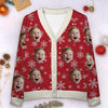 Custom Photo Christmas Is The Season Of Joy - Family Personalized Custom Ugly Christmas Cardigan - Christmas Gift For Family Members