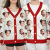 Custom Photo Christmas Adds To The Warmth Of Family Love - Family Personalized Custom Ugly Christmas Cardigan - Christmas Gift For Family Members