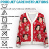 Custom Photo Christmas Is The Season Of Joy - Family Personalized Custom Ugly Christmas Cardigan - Christmas Gift For Family Members