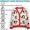 Custom Photo Christmas Is A Time For Families - Family Personalized Custom Ugly Christmas Cardigan - Christmas Gift For Family Members