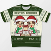 Besties Forever - Bestie Personalized Custom All Over Print Adult Short Sleeve Sweater - Christmas Gift For Best Friends, BFF, Sisters