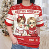 Besties Forever - Bestie Personalized Custom All Over Print Adult Short Sleeve Sweater - Christmas Gift For Best Friends, BFF, Sisters