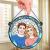 Couples That Laugh Together, Last Together - Couple Personalized Window Hanging Suncatcher Ornament - Christmas Gift For Husband Wife, Anniversary