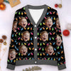 Custom Photo Christmas Joy Is Found In The Love Of Family - Family Personalized Custom Ugly Christmas Cardigan - Christmas Gift For Family Members