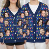 Custom Photo Christmas Joy Is Found In The Love Of Family - Family Personalized Custom Ugly Christmas Cardigan - Christmas Gift For Family Members