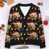 Custom Photo All Is Calm, All Is Pawsome - Dog & Cat Personalized Custom Ugly Christmas Cardigan - Christmas Gift For Pet Owners, Pet Lovers