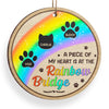 A Piece Of My Heart Is At The Rainbow Bridge - Memorial Personalized Custom Ornament - Wood Custom Shaped - Sympathy Gift, Christmas Gift For Pet Owners, Pet Lovers