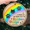 A Piece Of My Heart Is At The Rainbow Bridge - Memorial Personalized Custom Ornament - Wood Custom Shaped - Sympathy Gift, Christmas Gift For Pet Owners, Pet Lovers