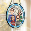 Cherishing Family Moments This Christmas - Family Personalized Custom Stained Glass Window Hanging Suncatcher - Christmas Gift For Family Members