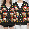 Custom Photo All Is Calm, All Is Pawsome - Dog & Cat Personalized Custom Ugly Christmas Cardigan - Christmas Gift For Pet Owners, Pet Lovers