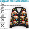 Custom Photo All Is Calm, All Is Pawsome - Dog & Cat Personalized Custom Ugly Christmas Cardigan - Christmas Gift For Pet Owners, Pet Lovers