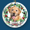 Custom Photo Christmas Is Better With Hot Cocoa And A Pet On Your Lap - Dog & Cat Personalized Custom Ornament - Ceramic Round Shaped - Christmas Gift For Pet Owners, Pet Lovers