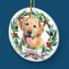 Custom Photo Christmas Is Better With Hot Cocoa And A Pet On Your Lap - Dog & Cat Personalized Custom Ornament - Ceramic Round Shaped - Christmas Gift For Pet Owners, Pet Lovers