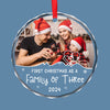 Custom Photo A Loving Family Is The Greatest Gift Of All - Family Personalized Custom Circle Glass Ornament - Christmas Gift For Family Members