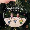 Custom Photo Another Christmas With Grandkids - Family Personalized Custom Ornament - Acrylic Custom Shaped - Christmas Gift For Grandma, Grandpa, Grandkid