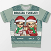 Best Friend Blessed - Bestie Personalized Custom All Over Print Adult Short Sleeve Sweater - Christmas Gift For Best Friends, BFF, Sisters