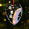 A Piece Of My Heart Is At The Rainbow Bridge - Memorial Personalized Custom Heart Glass Ornament - Sympathy Gift, Christmas Gift For Pet Owners, Pet Lovers