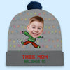 Custom Photo All Hearts Come Home For Christmas - Family Personalized Custom Christmas Beanie Hat - Christmas Gift For Family Members