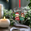 Christmas Cheer For My Gees All Year - Bestie Personalized Custom Circle Glass Ornament - Christmas Gift For Best Friends, BFF, Sisters