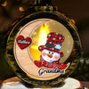 Building Snowmen, Building Bonds - Family Personalized Custom Candlelight Lantern Ornament - Christmas Gift For Family Members