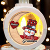 Building Snowmen, Building Bonds - Family Personalized Custom Candlelight Lantern Ornament - Christmas Gift For Family Members